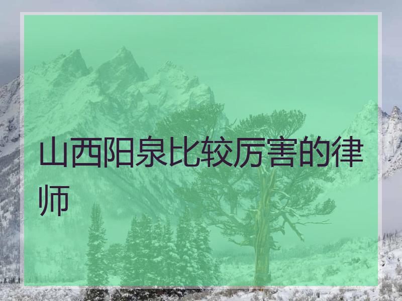 山西阳泉比较厉害的律师