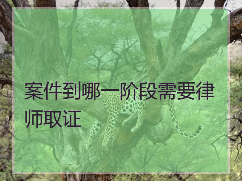 案件到哪一阶段需要律师取证