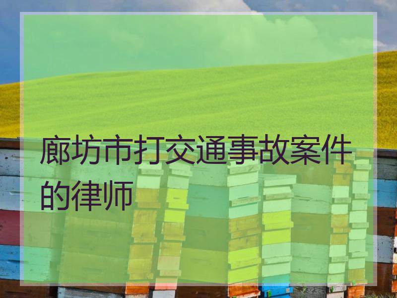 廊坊市打交通事故案件的律师