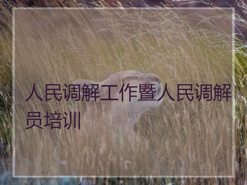 人民调解工作暨人民调解员培训