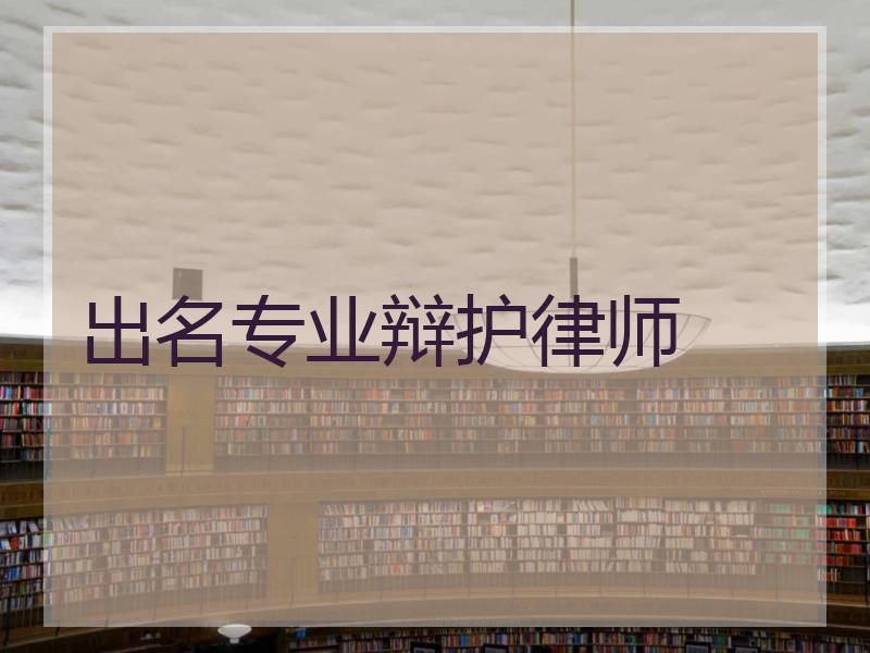 出名专业辩护律师