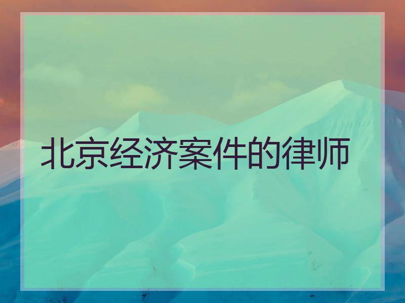北京经济案件的律师