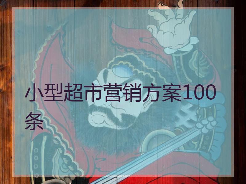 小型超市营销方案100条