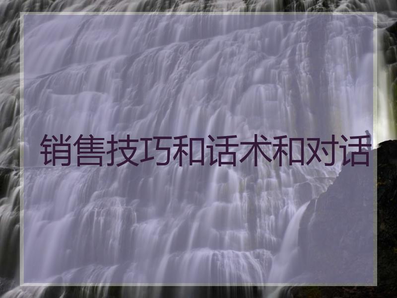 销售技巧和话术和对话