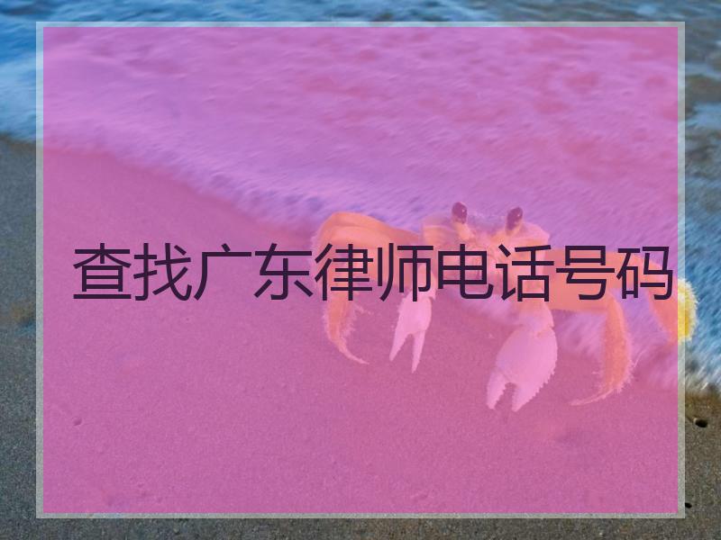 查找广东律师电话号码