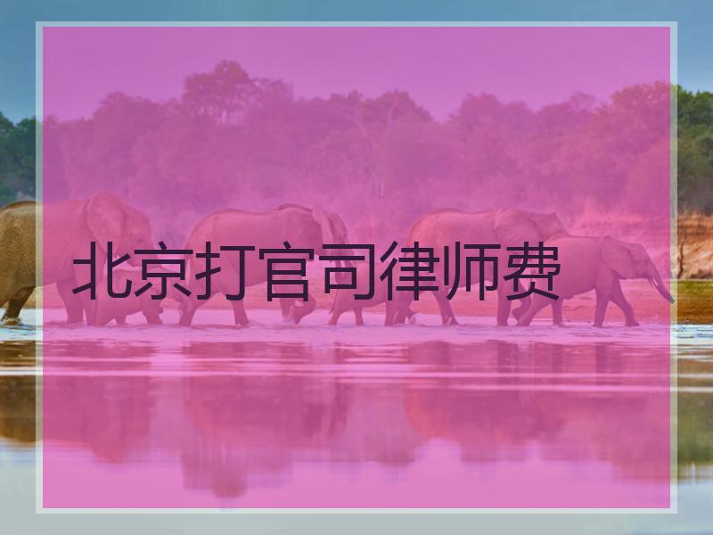 北京打官司律师费