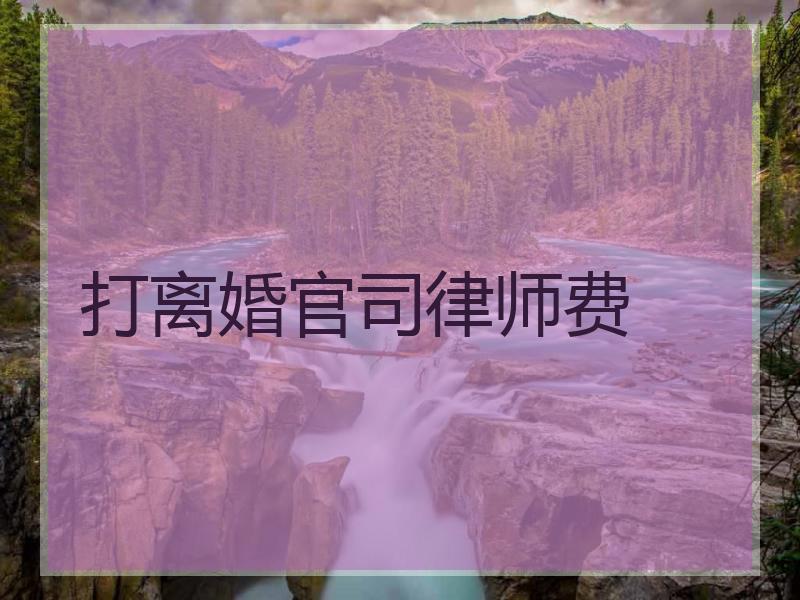 打离婚官司律师费