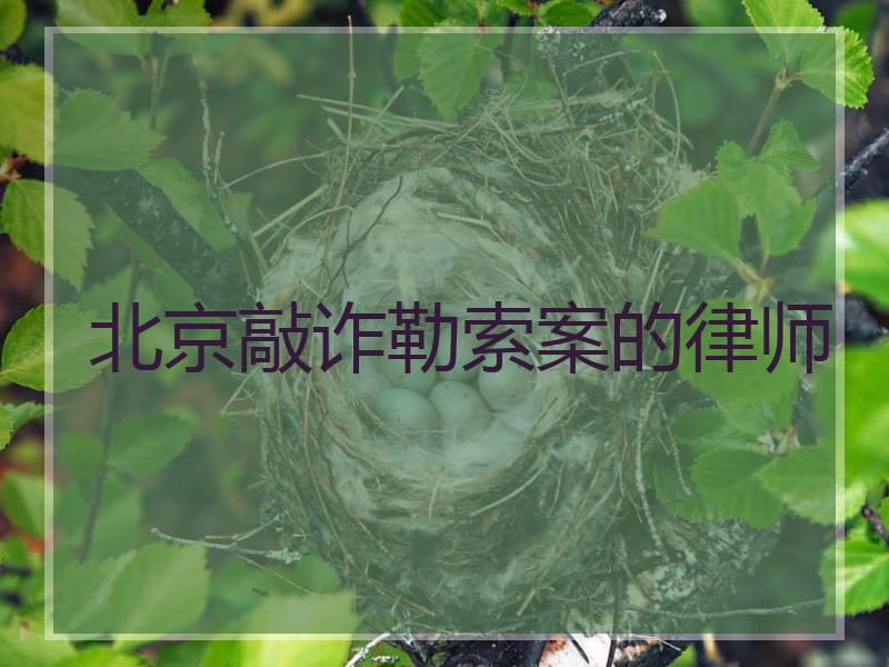 北京敲诈勒索案的律师