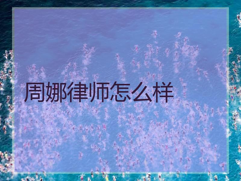 周娜律师怎么样