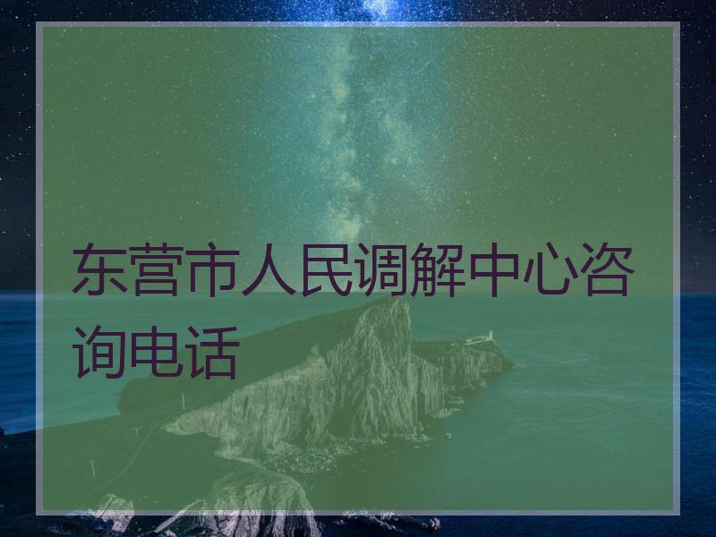 东营市人民调解中心咨询电话