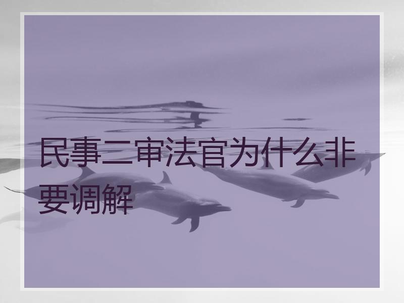 民事二审法官为什么非要调解