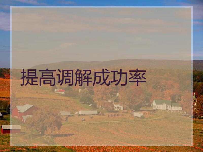 提高调解成功率