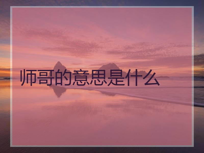 师哥的意思是什么