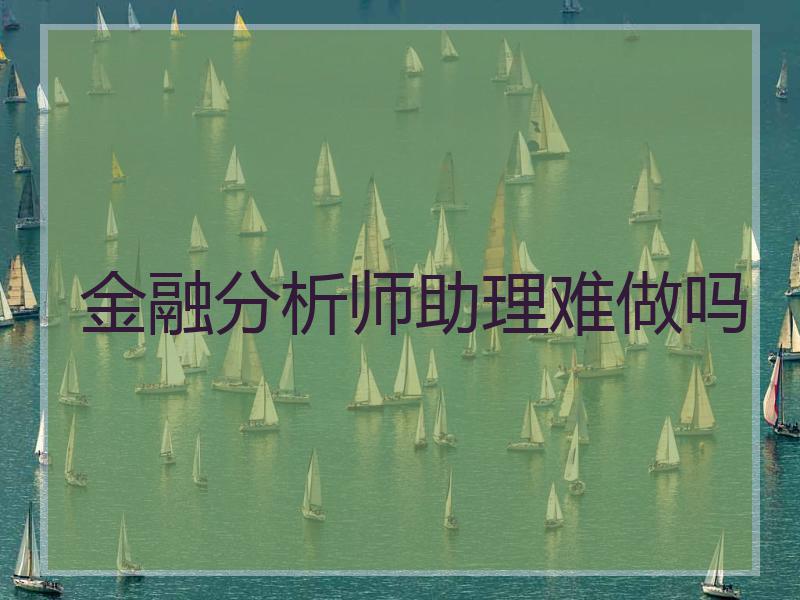 金融分析师助理难做吗