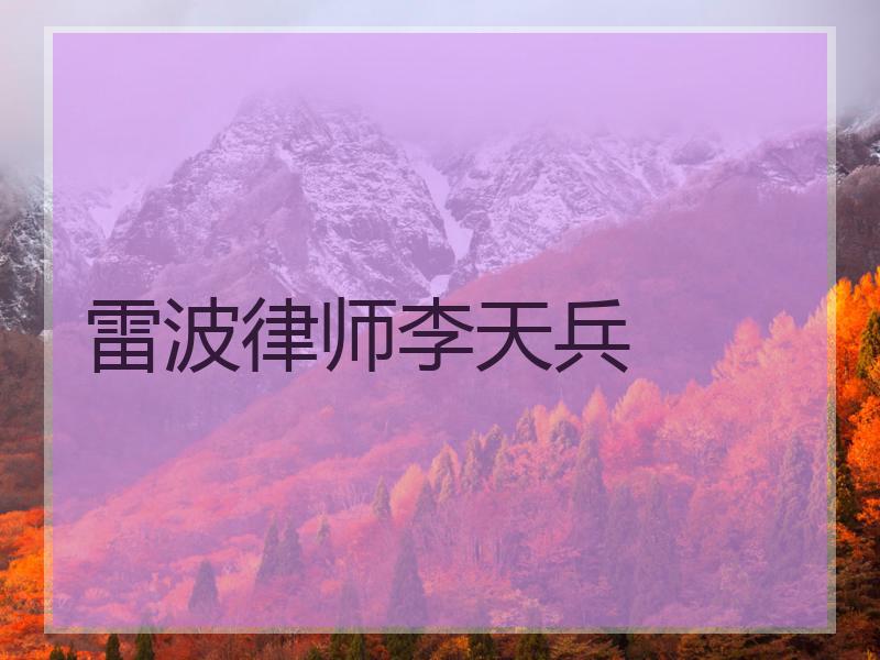 雷波律师李天兵