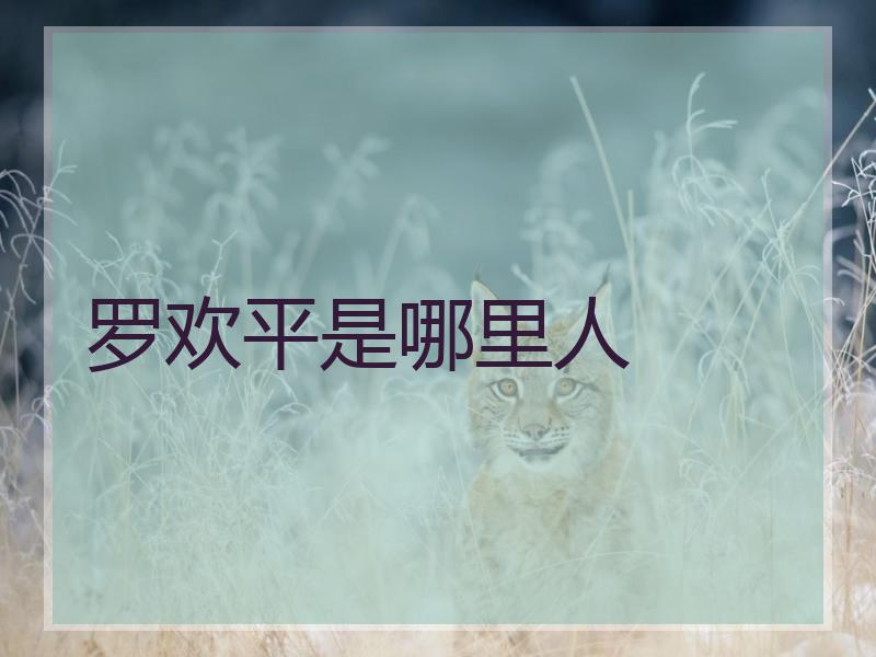 罗欢平是哪里人
