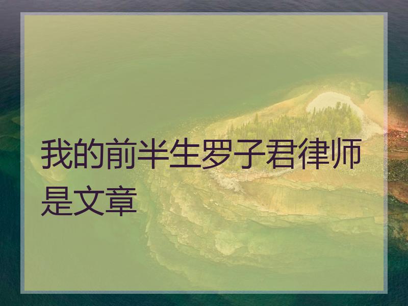 我的前半生罗子君律师是文章