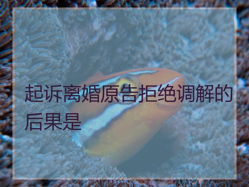 起诉离婚原告拒绝调解的后果是
