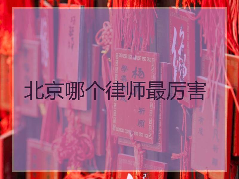 北京哪个律师最厉害