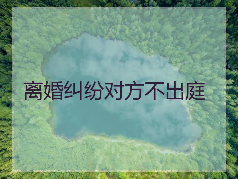 离婚纠纷对方不出庭
