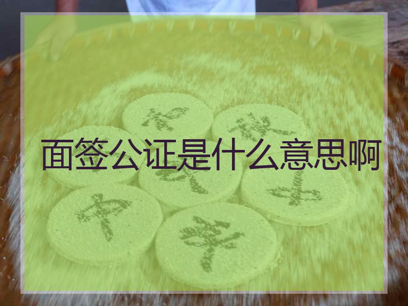 面签公证是什么意思啊