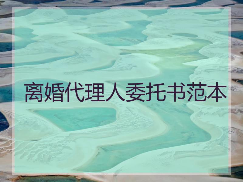 离婚代理人委托书范本