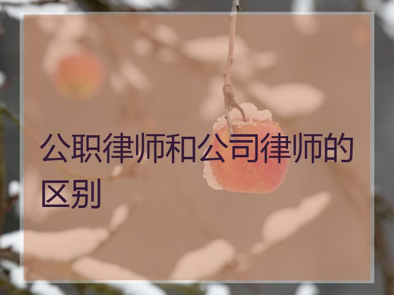 公职律师和公司律师的区别