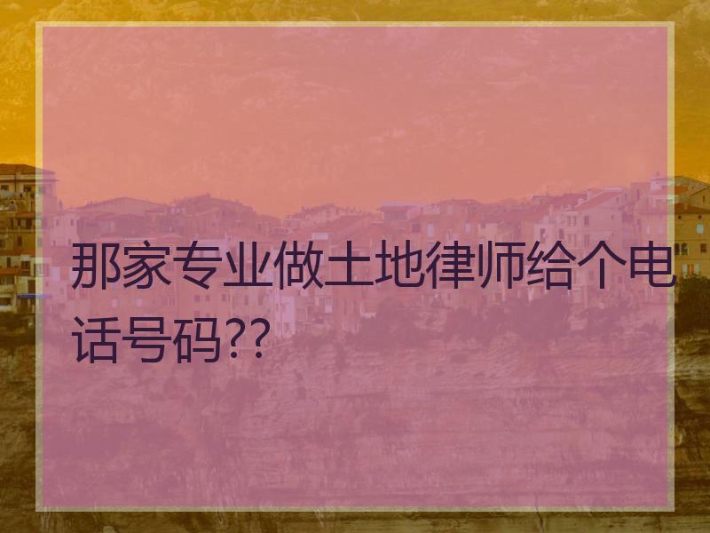 那家专业做土地律师给个电话号码??