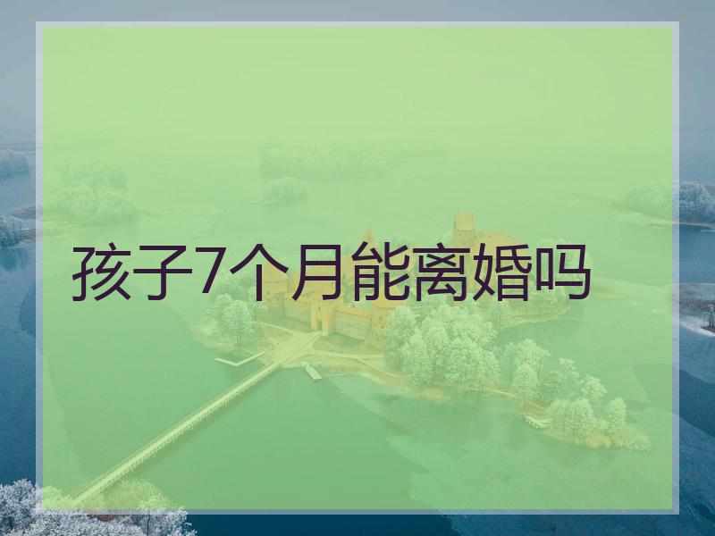 孩子7个月能离婚吗