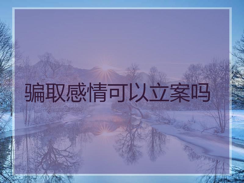 骗取感情可以立案吗