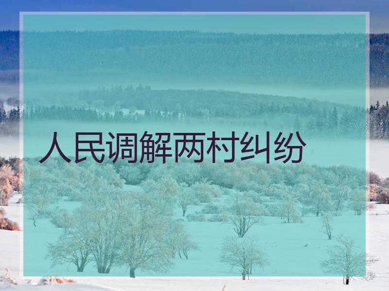 人民调解两村纠纷