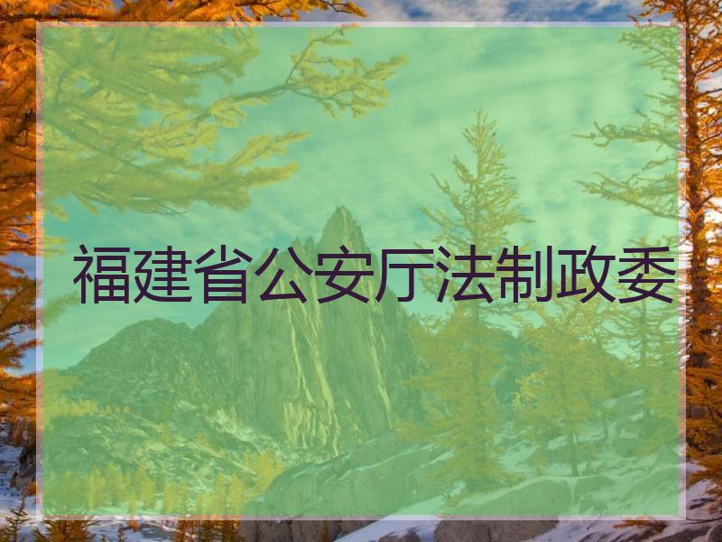 福建省公安厅法制政委