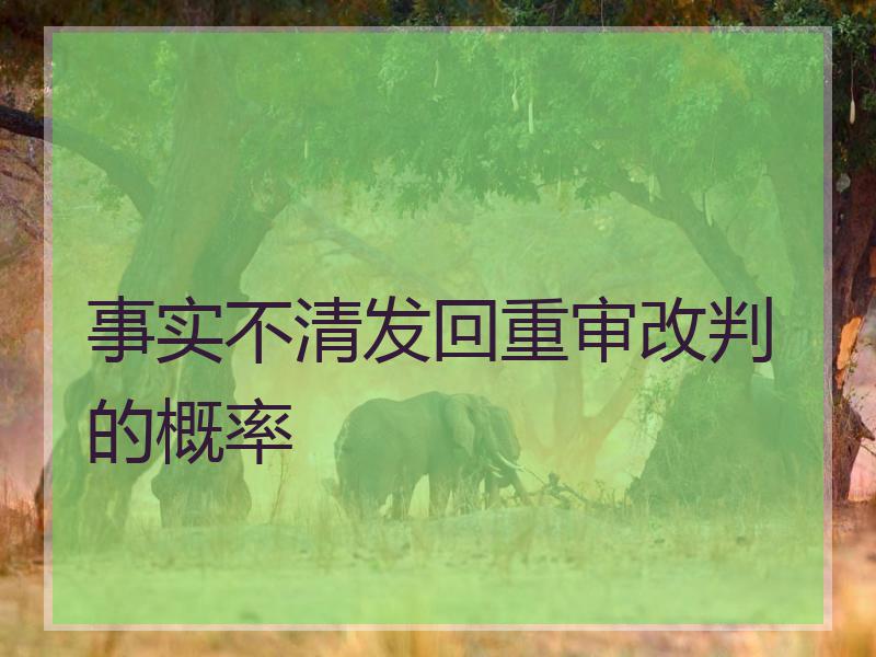 事实不清发回重审改判的概率