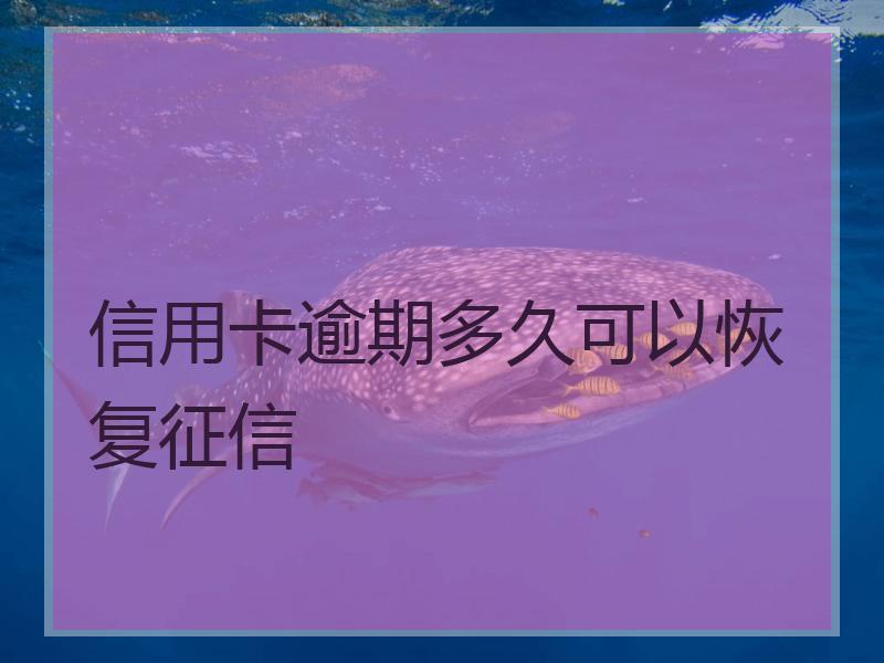 信用卡逾期多久可以恢复征信