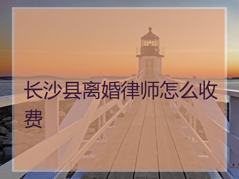 长沙县离婚律师怎么收费