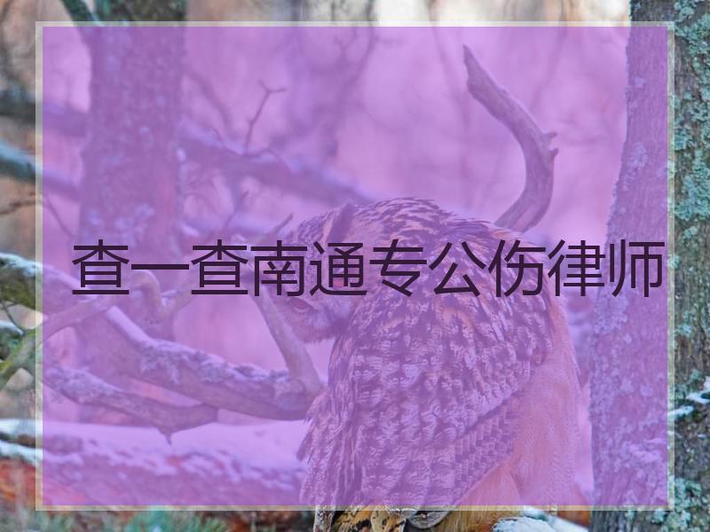 查一查南通专公伤律师