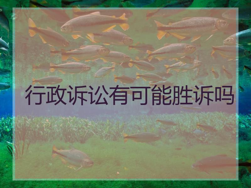 行政诉讼有可能胜诉吗