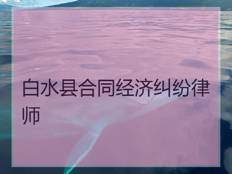 白水县合同经济纠纷律师