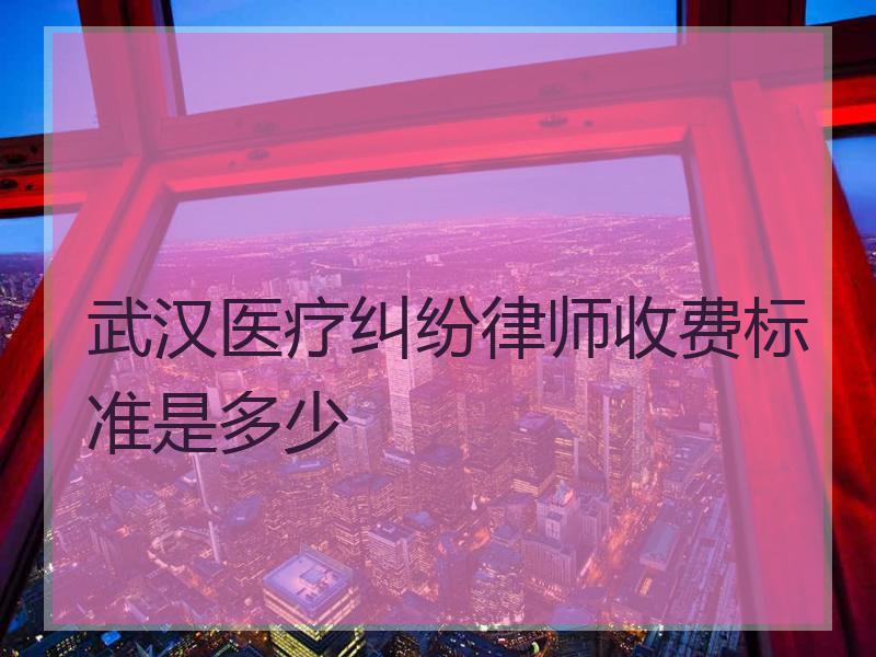 武汉医疗纠纷律师收费标准是多少