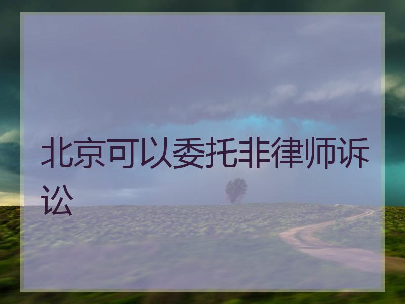北京可以委托非律师诉讼