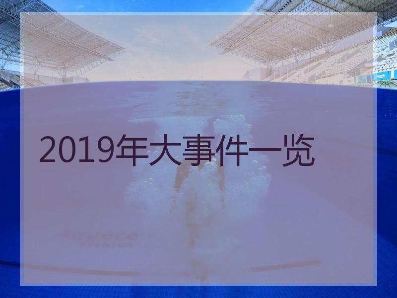 2019年大事件一览