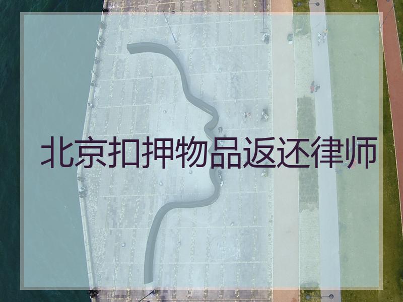 北京扣押物品返还律师