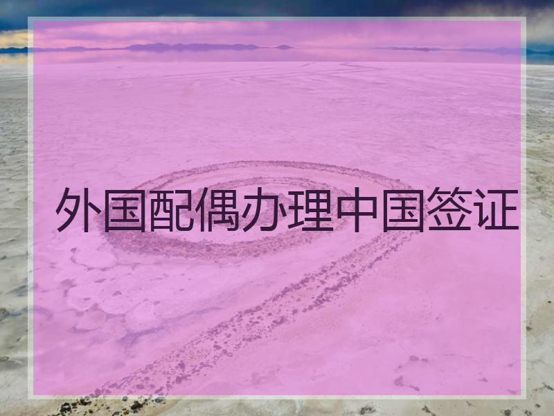 外国配偶办理中国签证