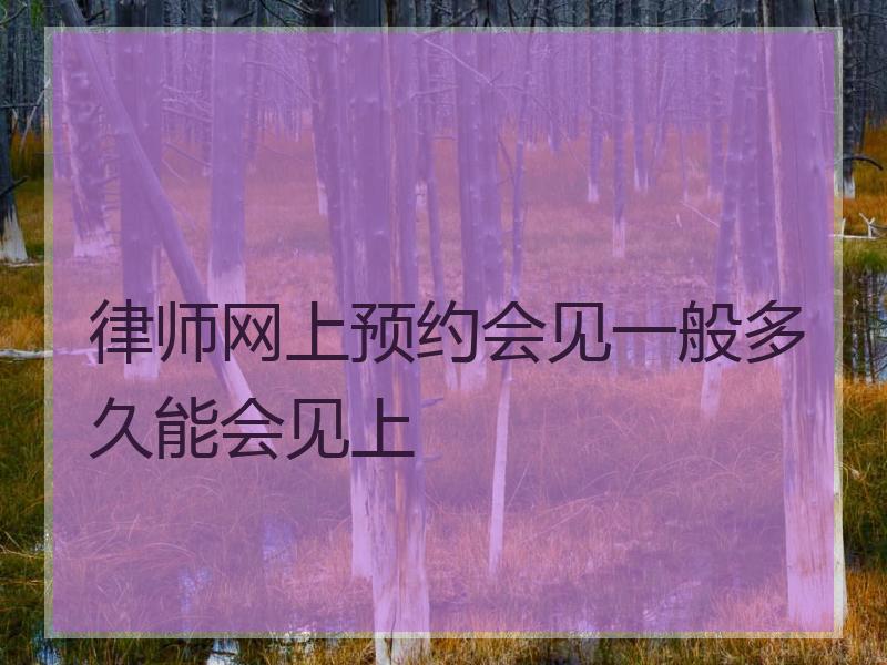 律师网上预约会见一般多久能会见上
