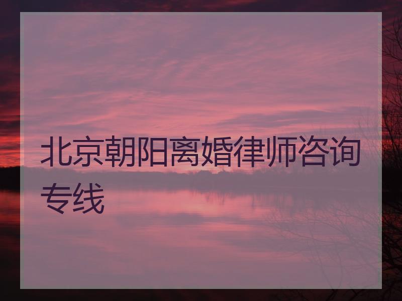 北京朝阳离婚律师咨询专线