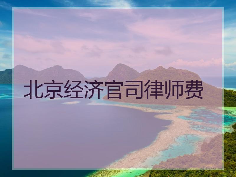 北京经济官司律师费