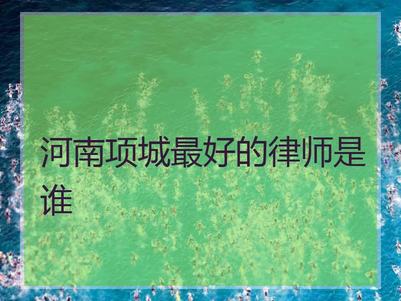 河南项城最好的律师是谁