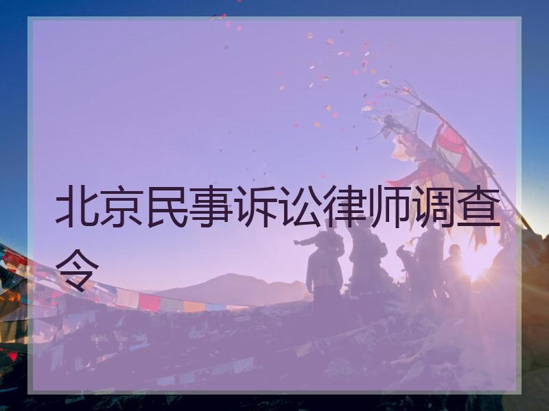 北京民事诉讼律师调查令