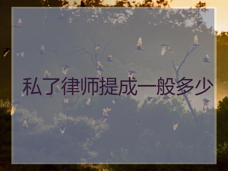 私了律师提成一般多少