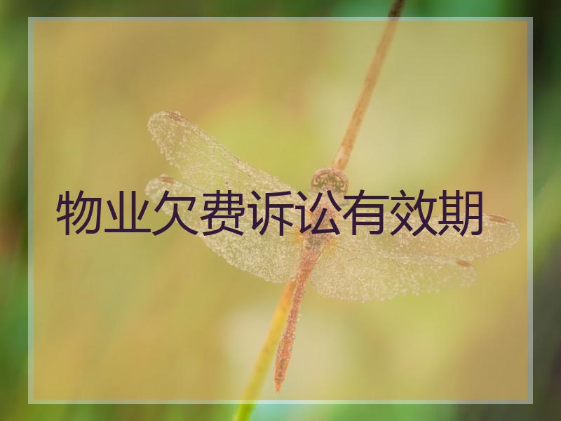 物业欠费诉讼有效期